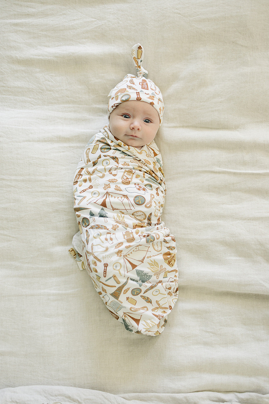 bamboo stretch swaddle // camping trip