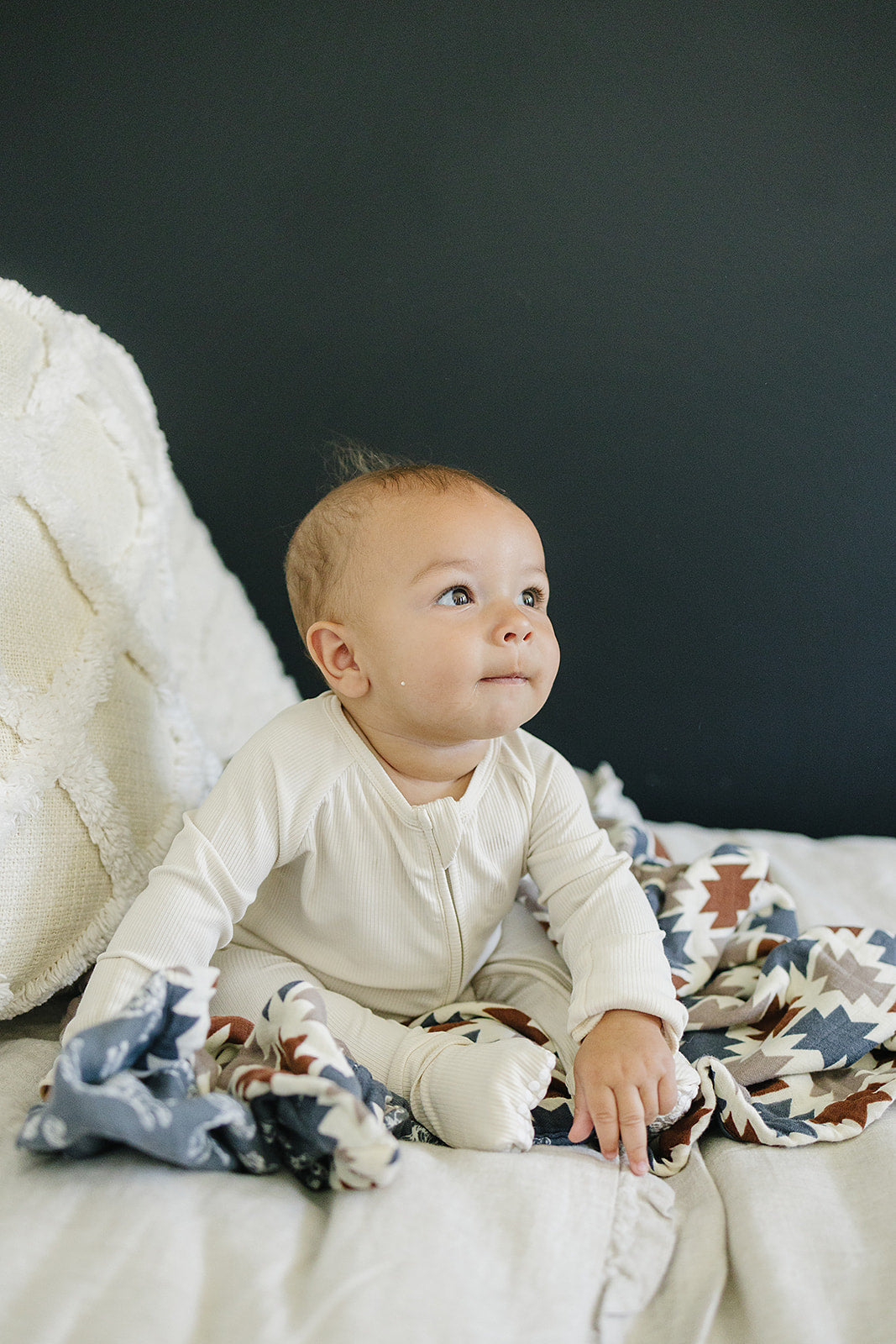 cream ribbed bamboo pajamas // ZIPPY