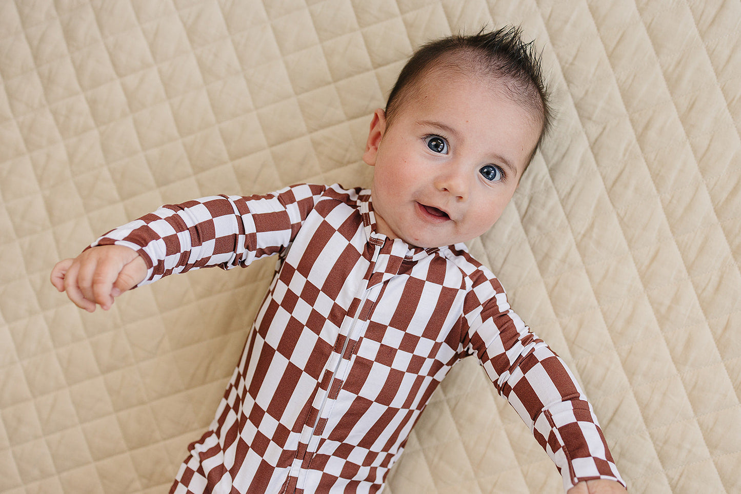 chocolate checkered bamboo pajamas // ZIPPY