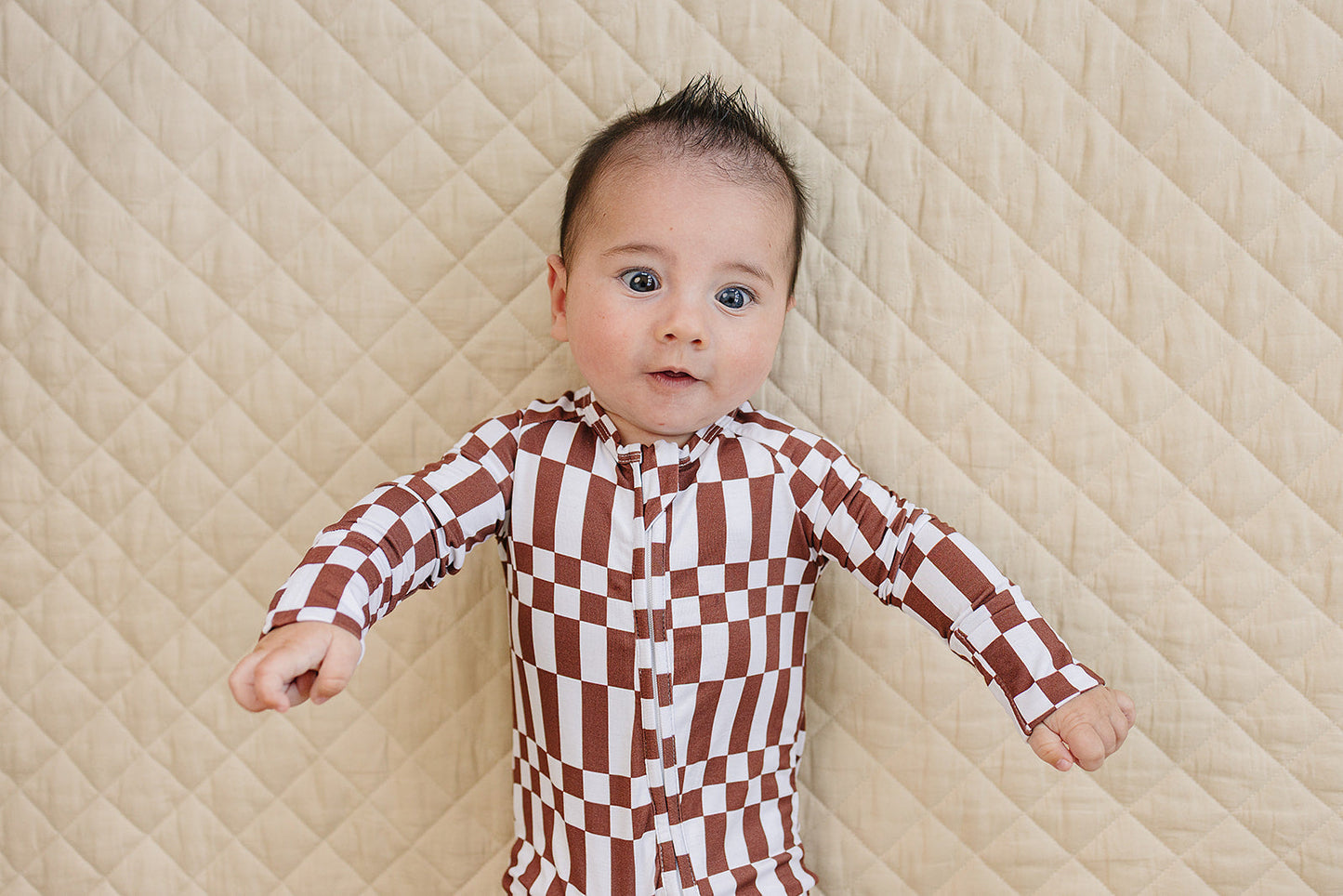 chocolate checkered bamboo pajamas // ZIPPY