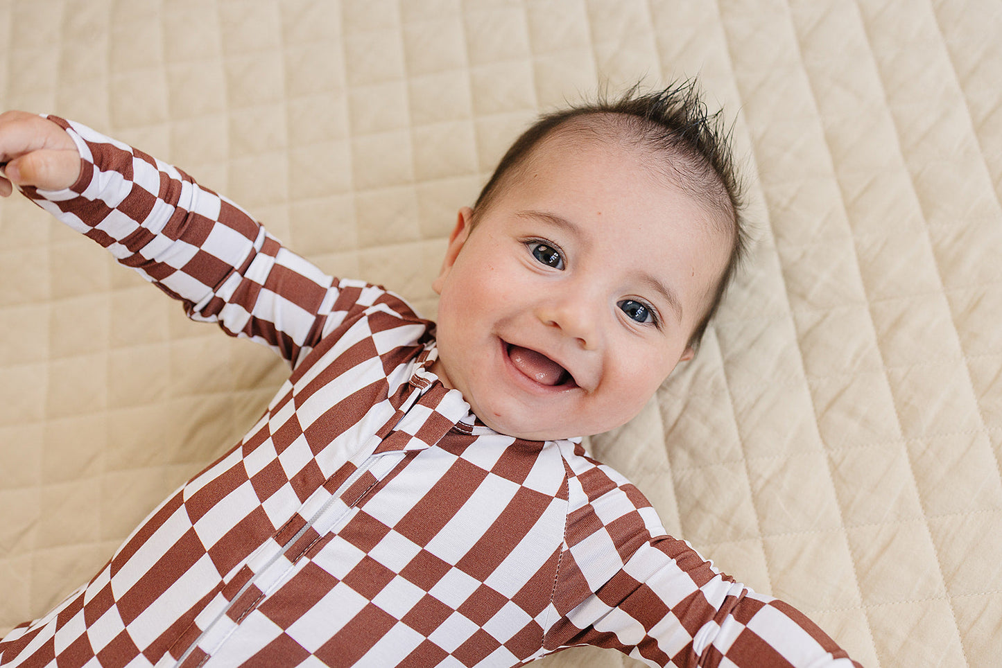 chocolate checkered bamboo pajamas // ZIPPY