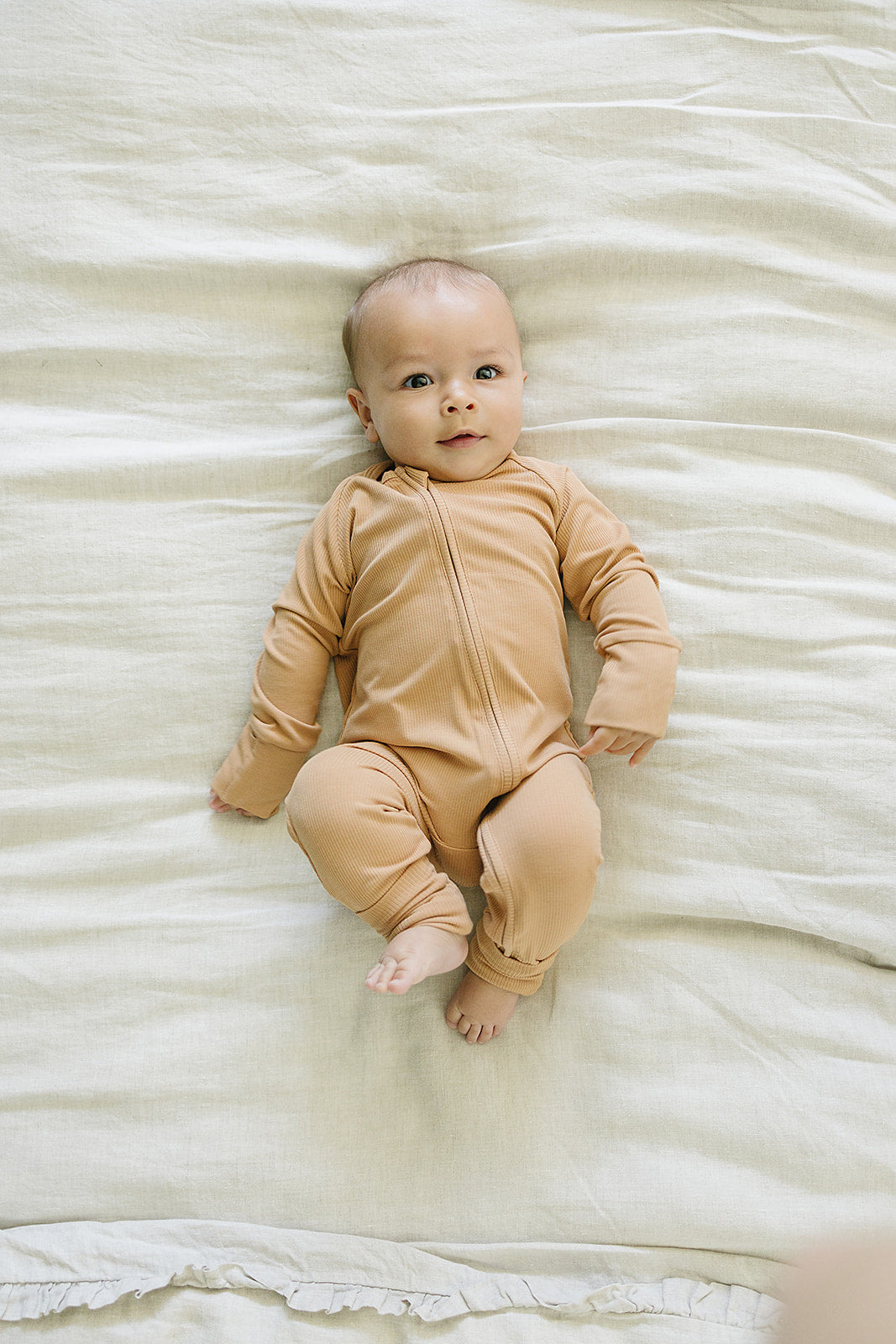 latte ribbed bamboo pajamas // ZIPPY