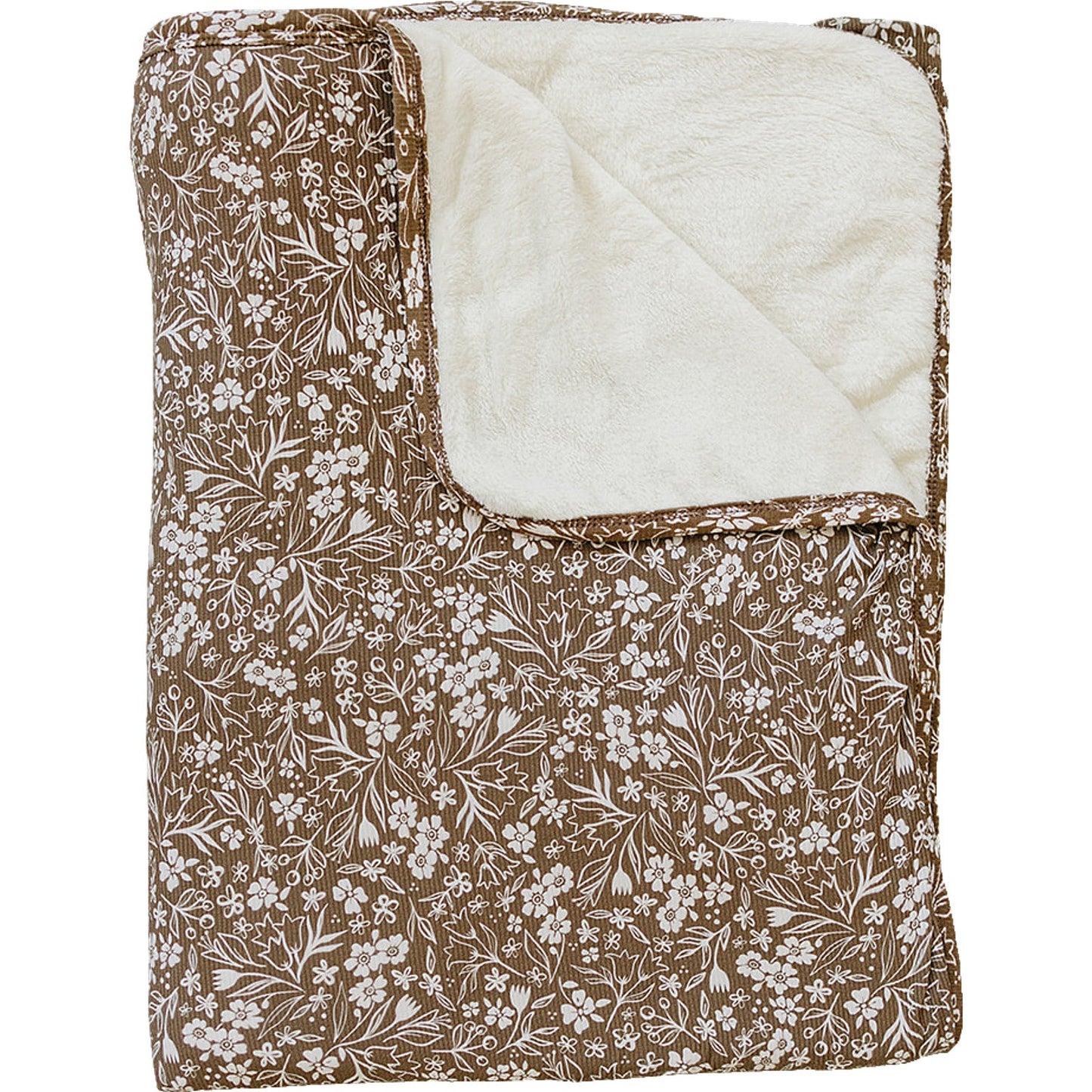 bamboo fleece quilt // brown floral