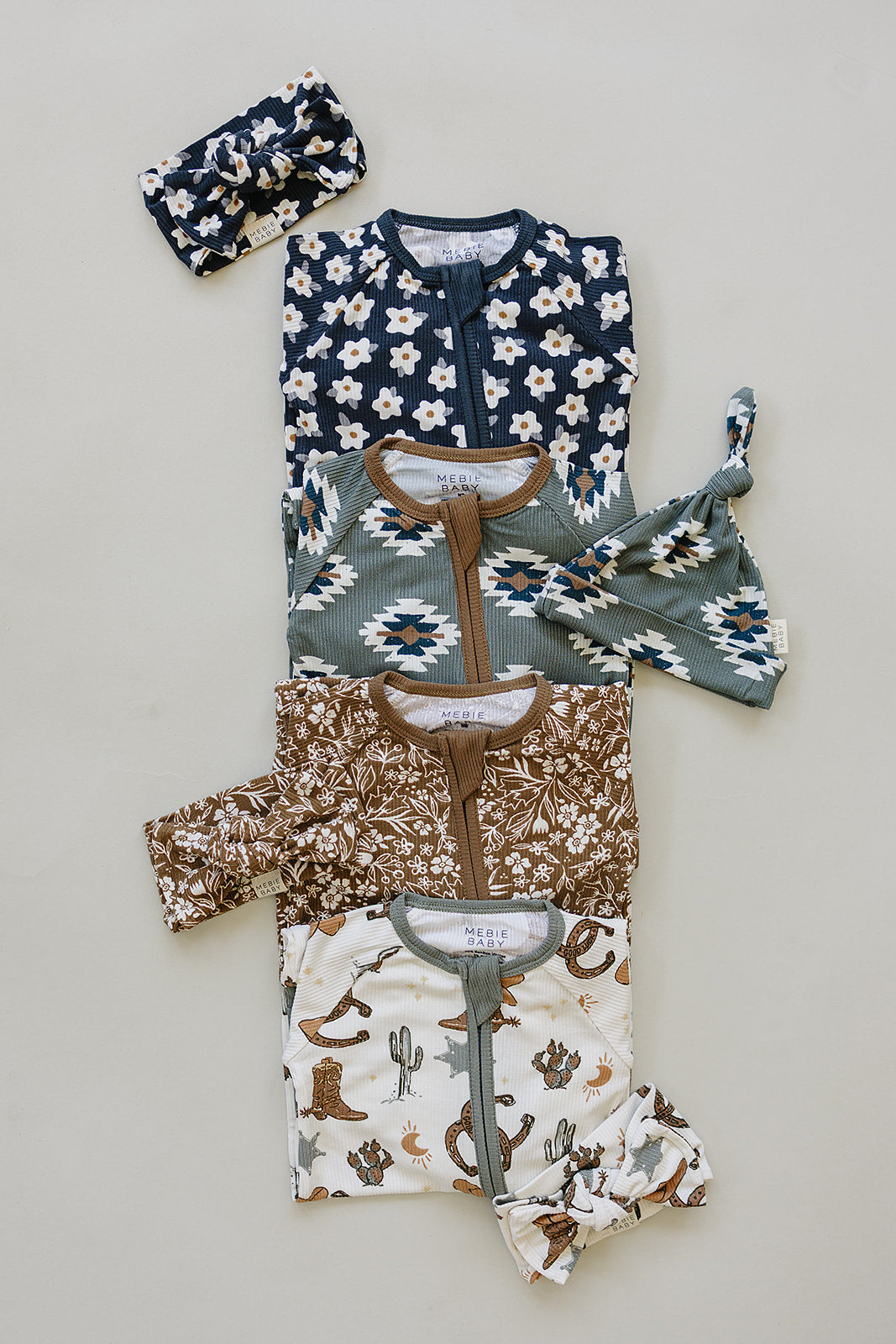 brown floral ribbed bamboo pajamas // ZIPPY