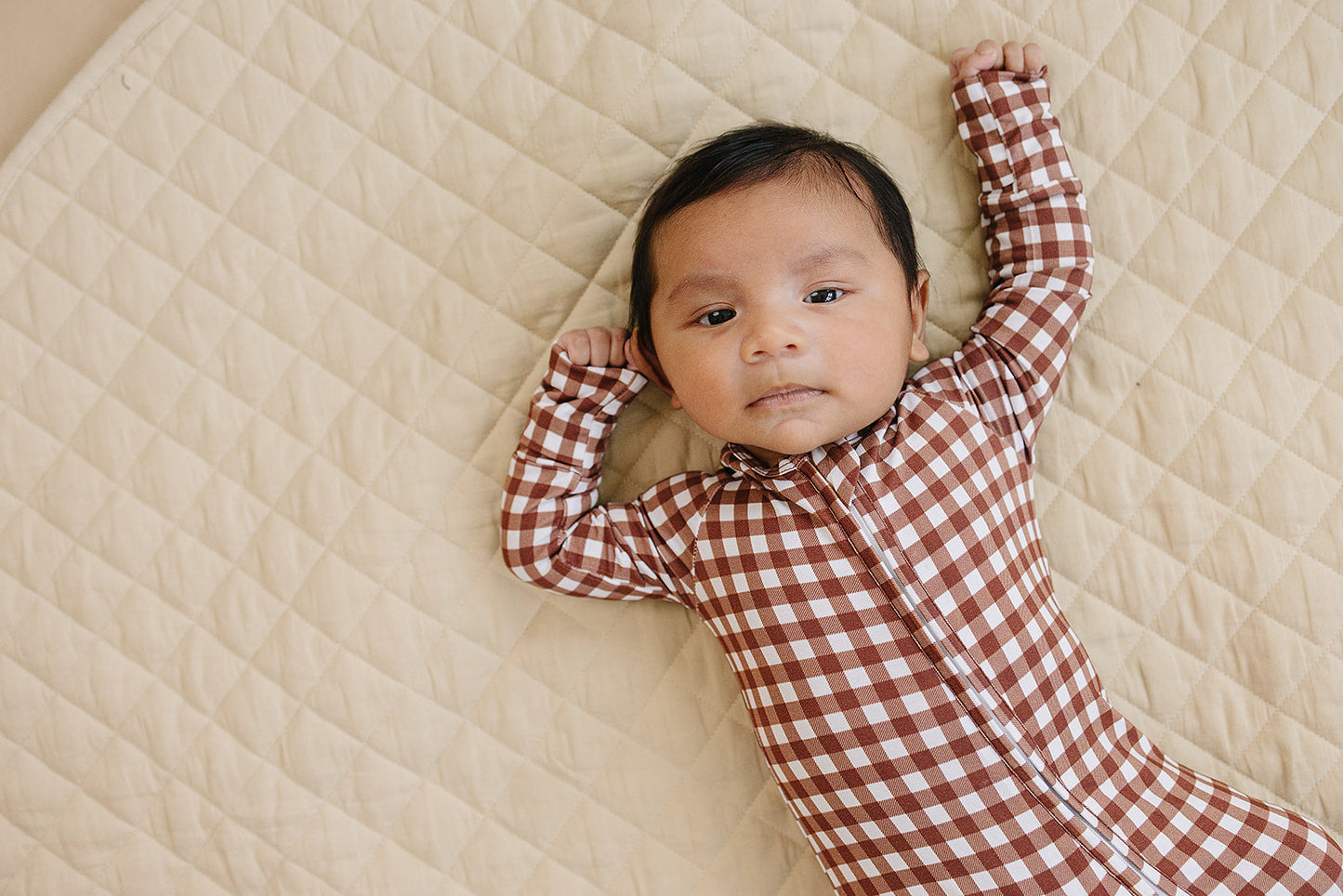 chocolate gingham bamboo pajamas // ZIPPY