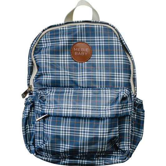 mini backpack // navy plaid