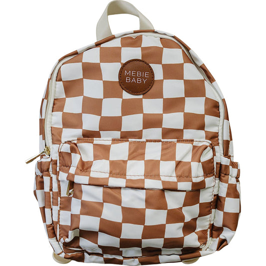 rust wavy checkered mini backpack