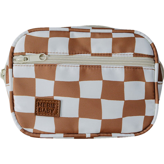 rust wavy checkered mini fanny pack
