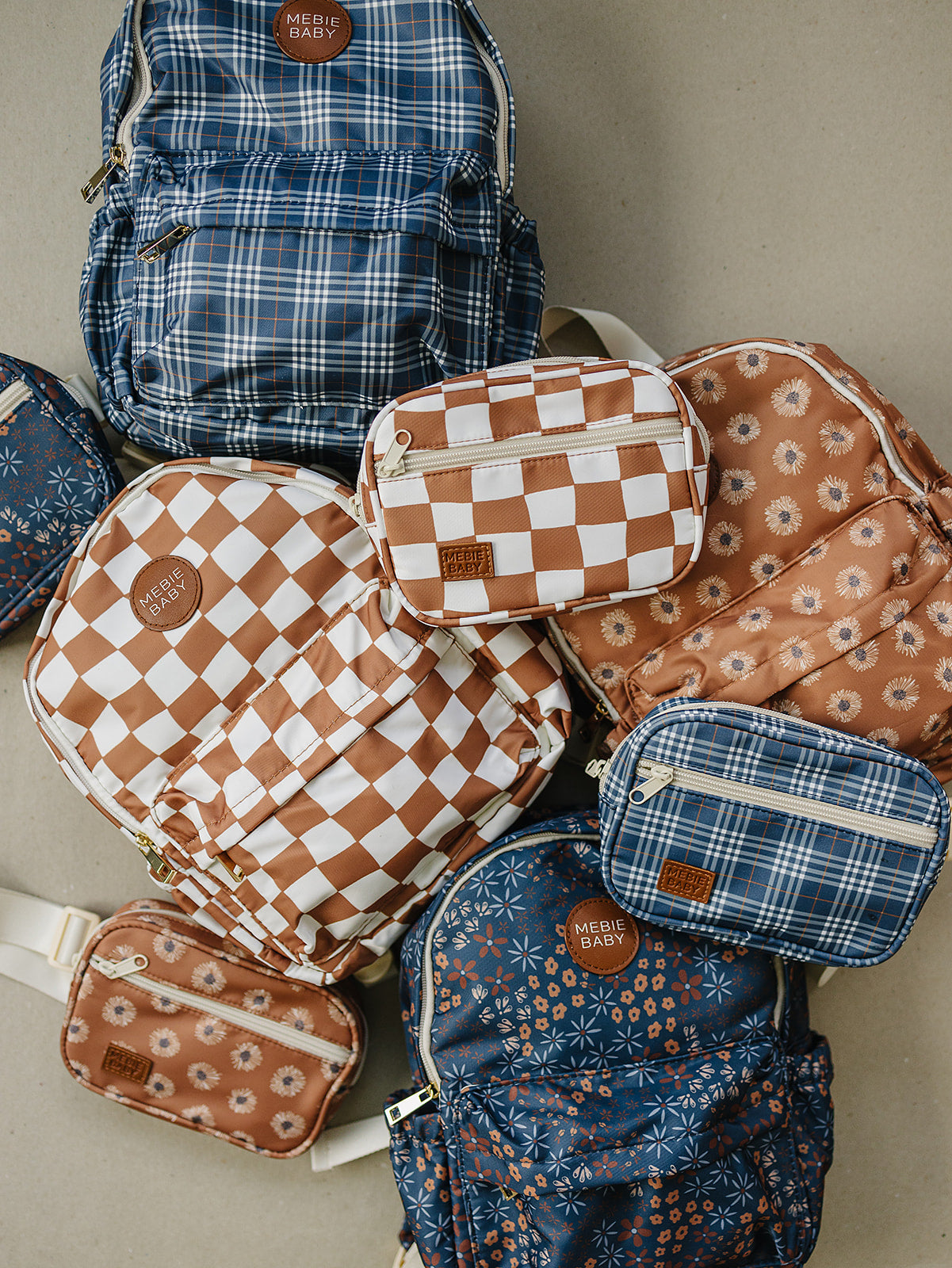 rust wavy checkered mini fanny pack