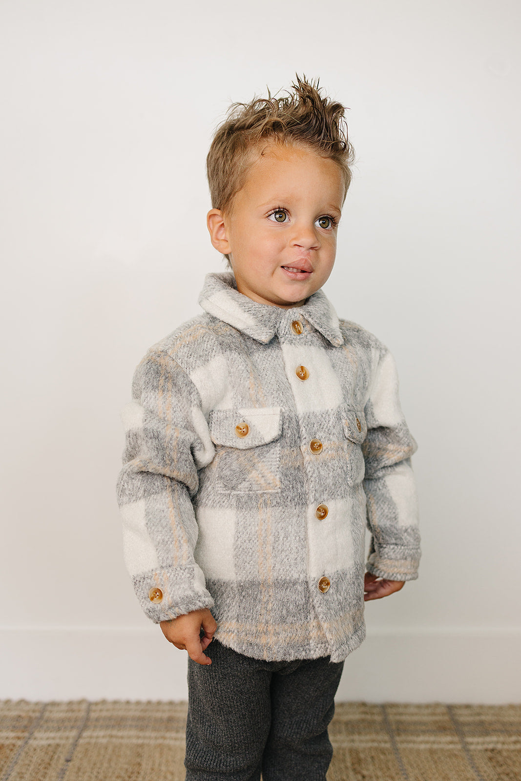grey plaid shacket