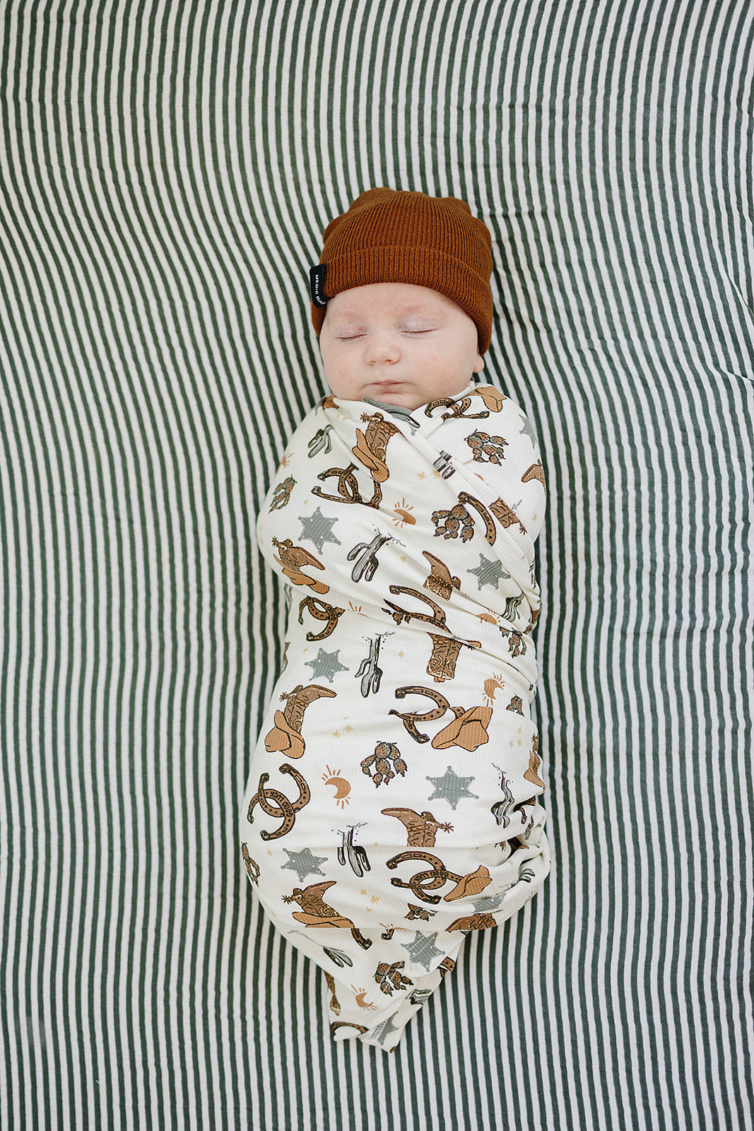 ribbed bamboo stretch swaddle // cowboy
