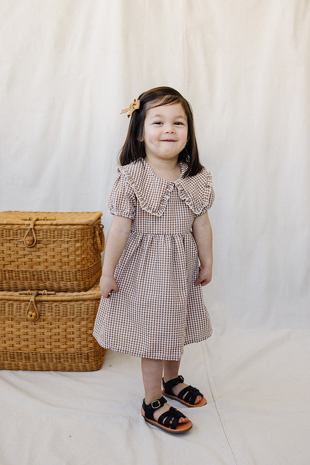 gingham peter pan collar dress (sizing up to 8/9)