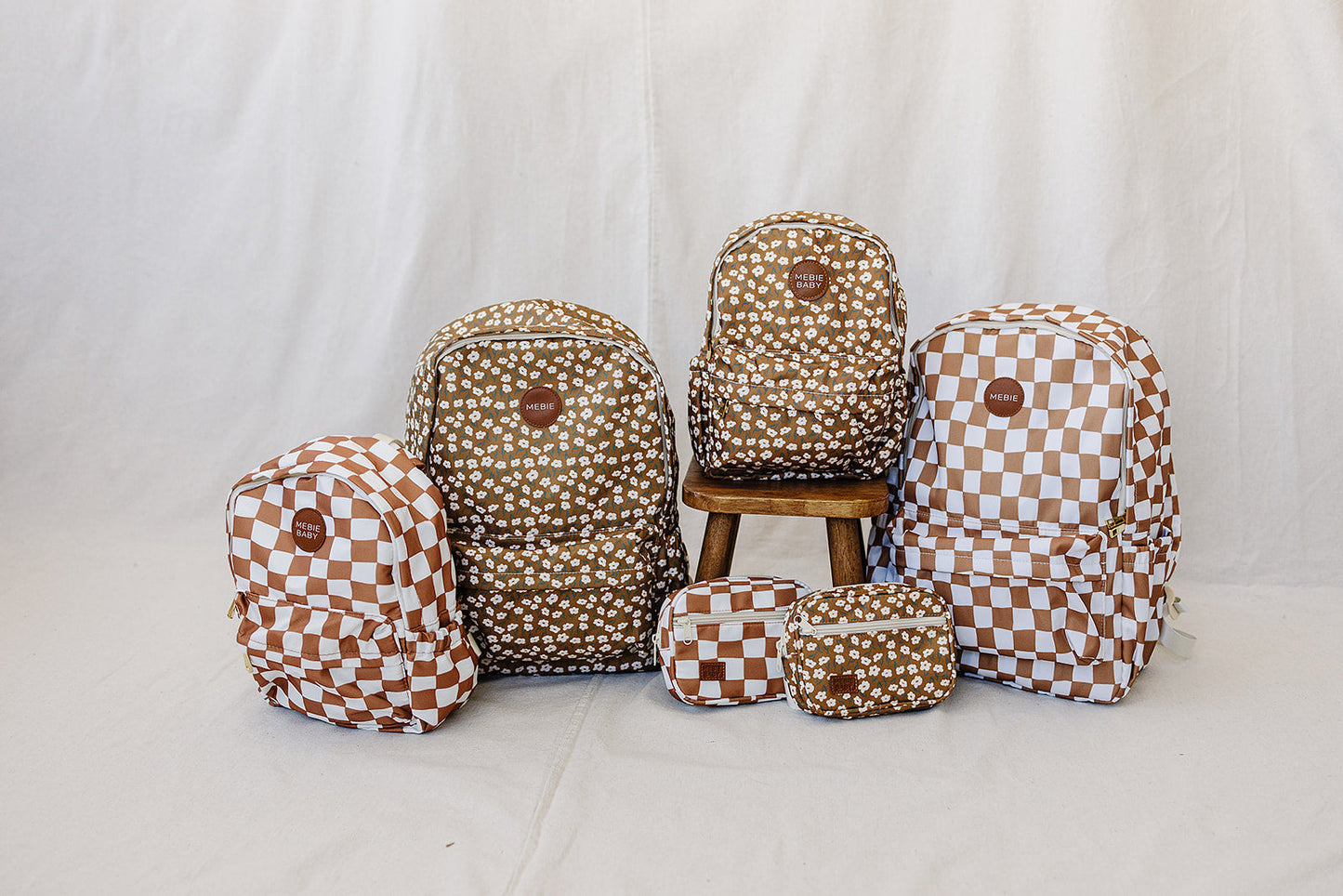 rust wavy checkered large backpack