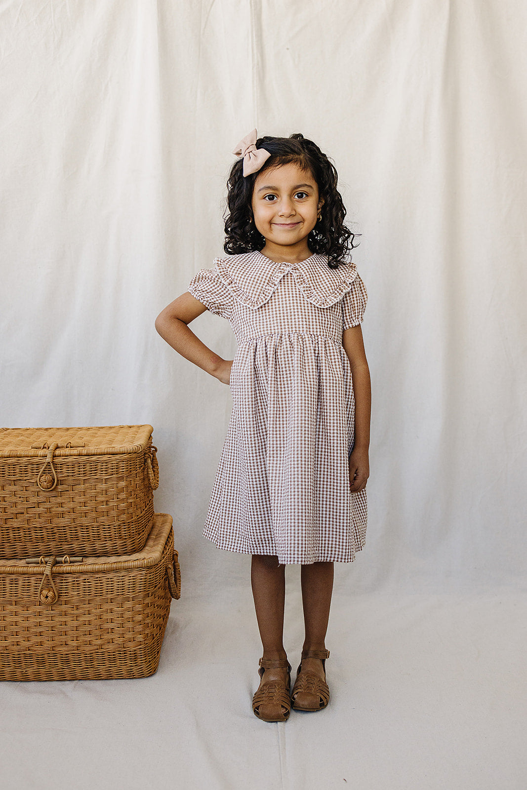 gingham peter pan collar dress (sizing up to 8/9)