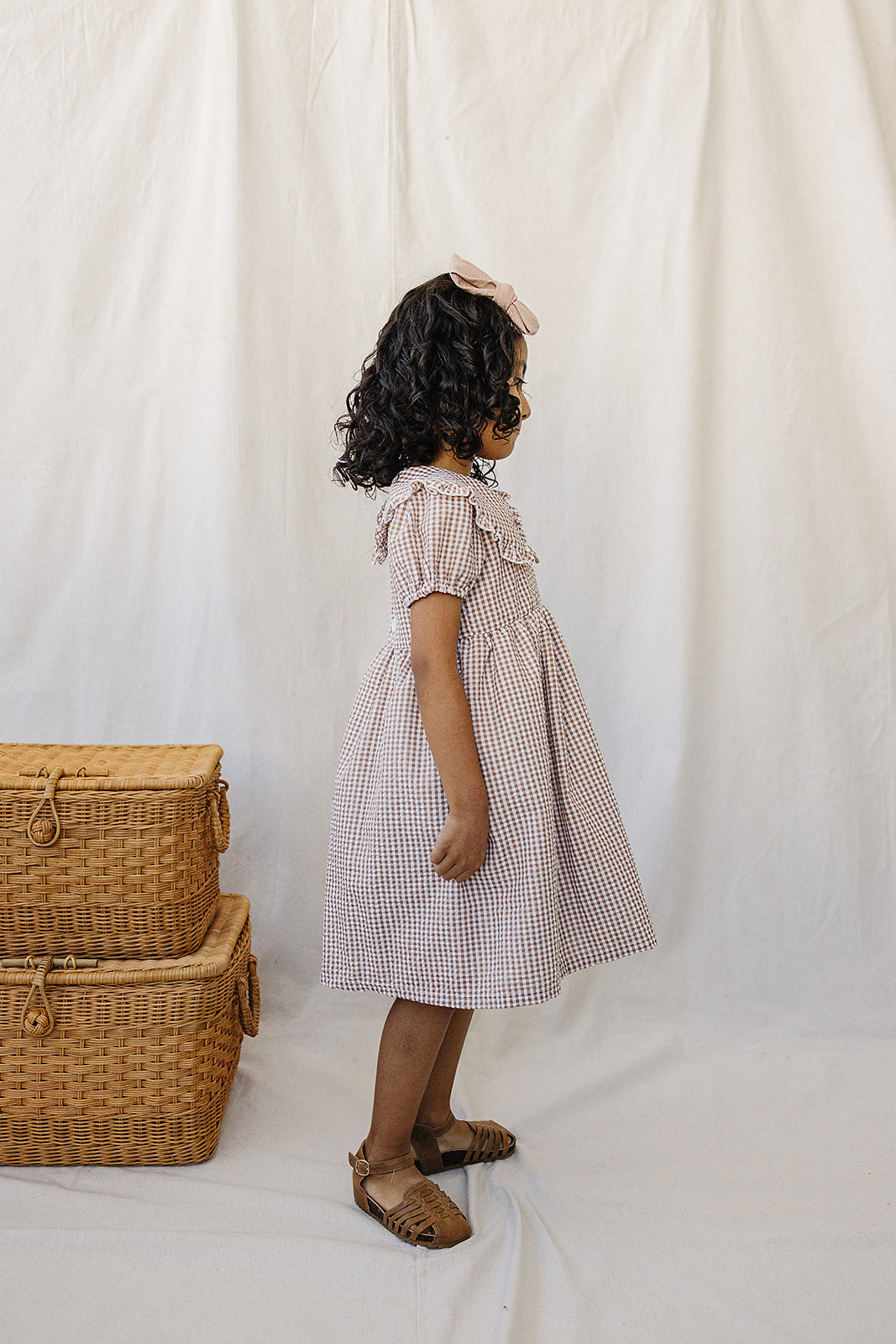 gingham peter pan collar dress (sizing up to 8/9)