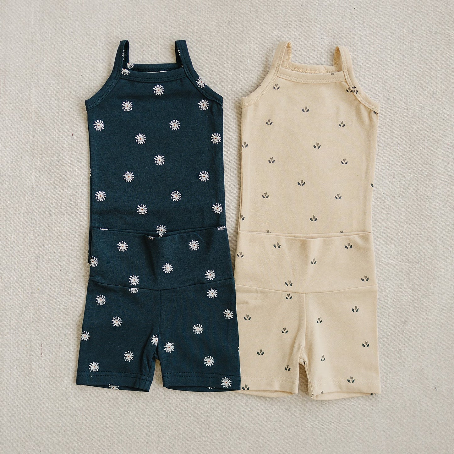 tank + biker short set // cream tulips