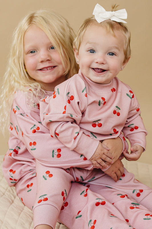 jogger sweat set // blush cherry