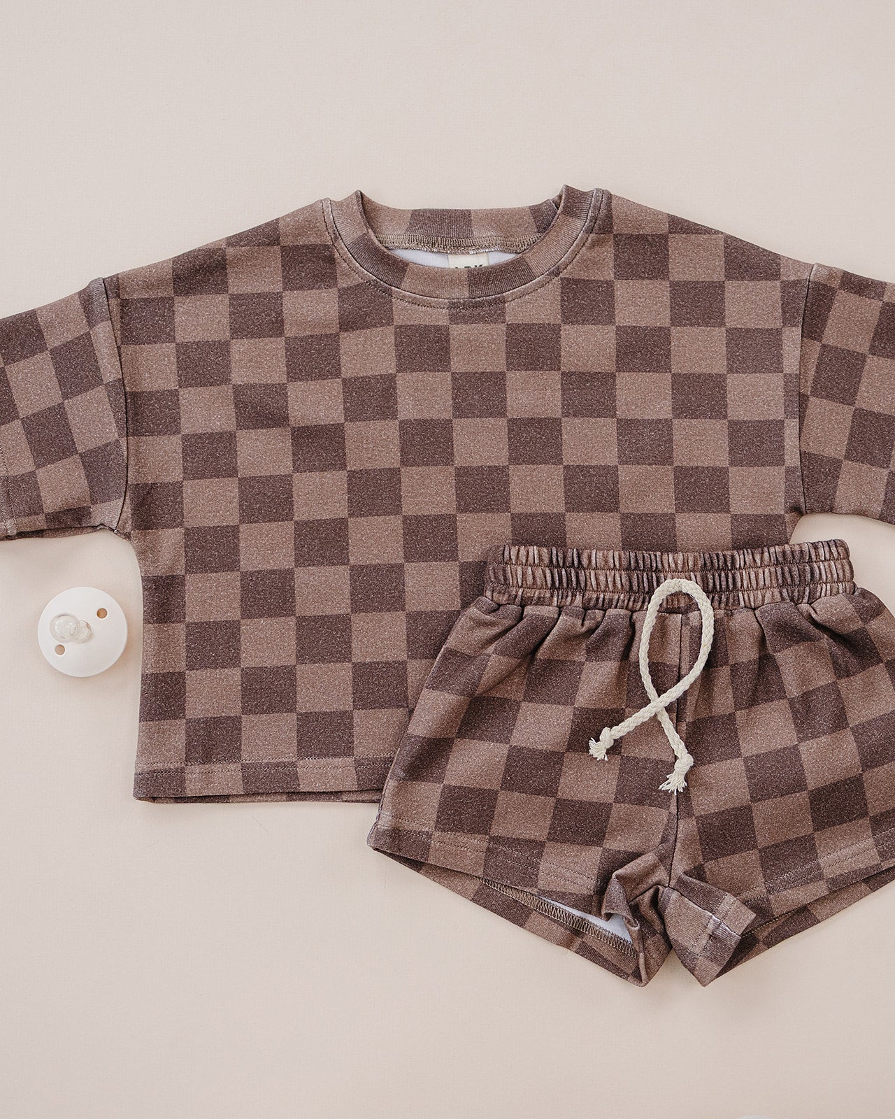 shorts set // espresso checkered