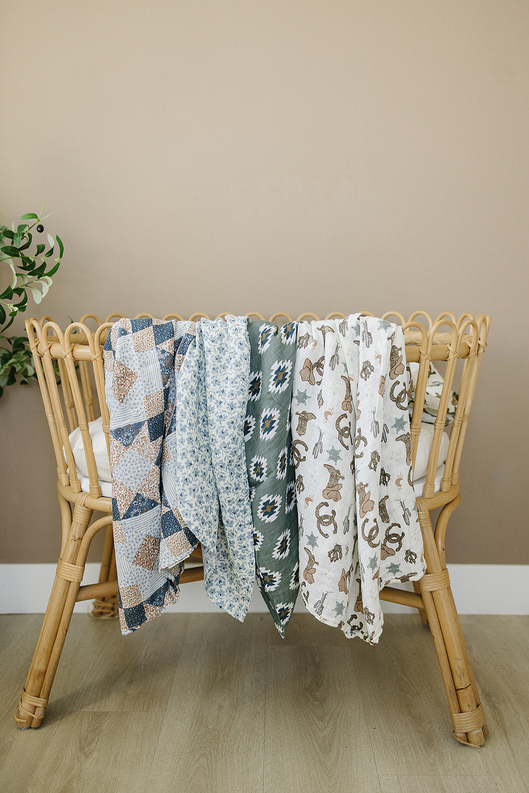 muslin swaddle blanket // cowboy
