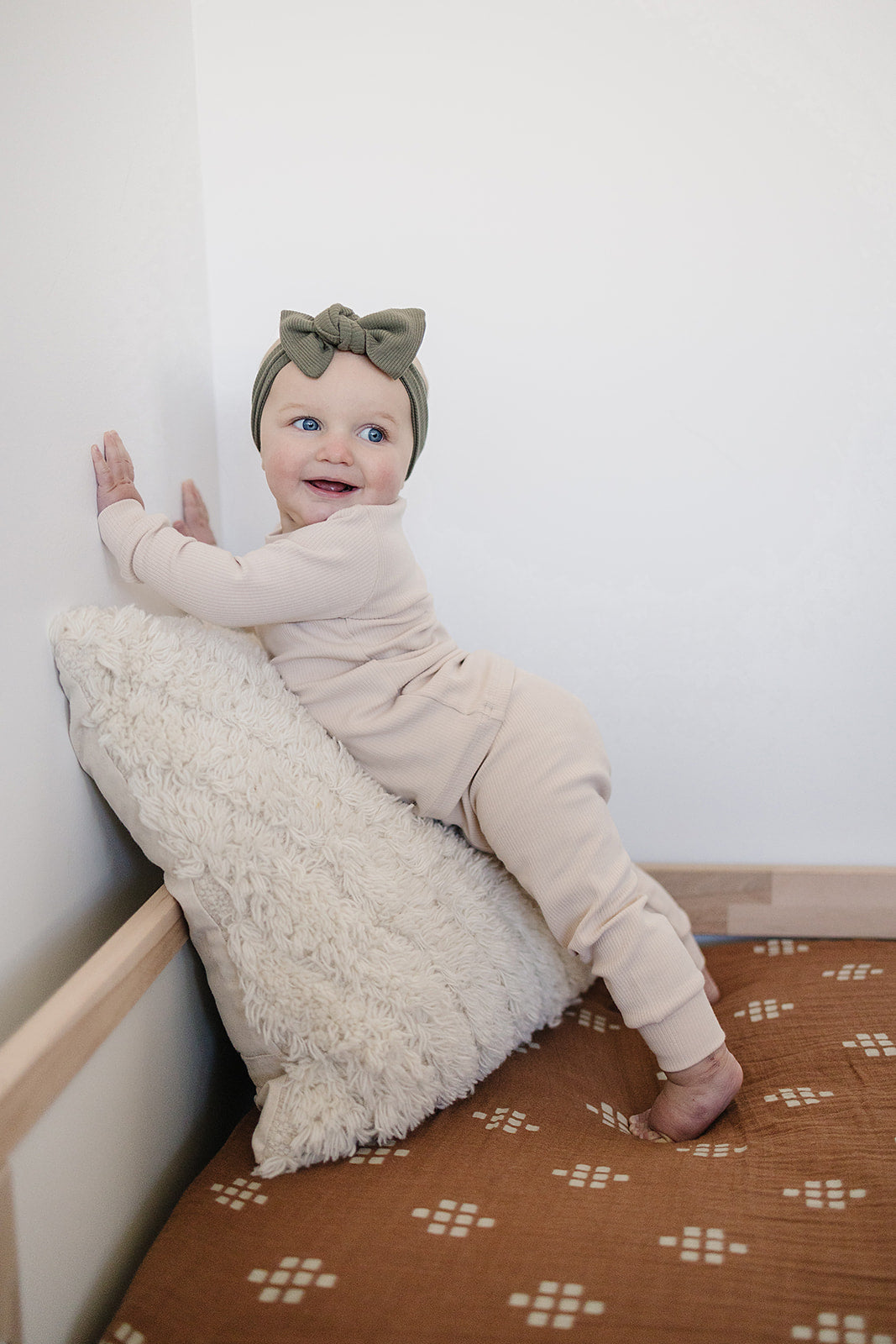 muslin crib sheet // boho chestnut