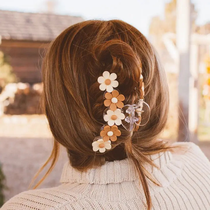 neutral blossom claw clip