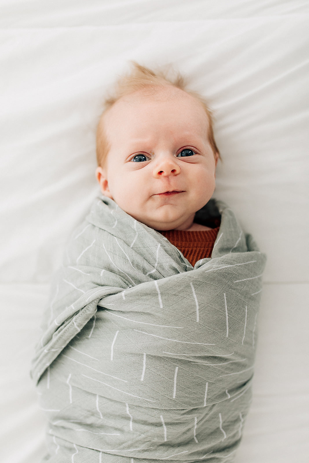 muslin swaddle blanket // neutral sage