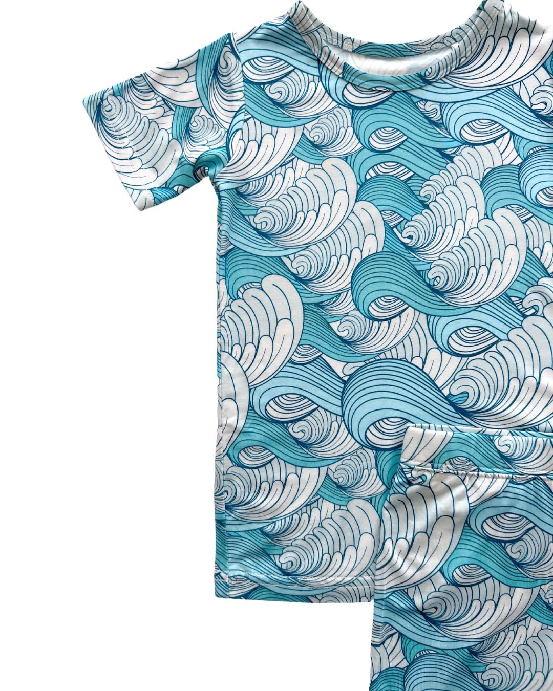 making waves bamboo pajamas // SHORT-SLEEVE TWO-PIECE SET (*AVAILABLE IN EXTENDED SIZING UP TO 8/9*)