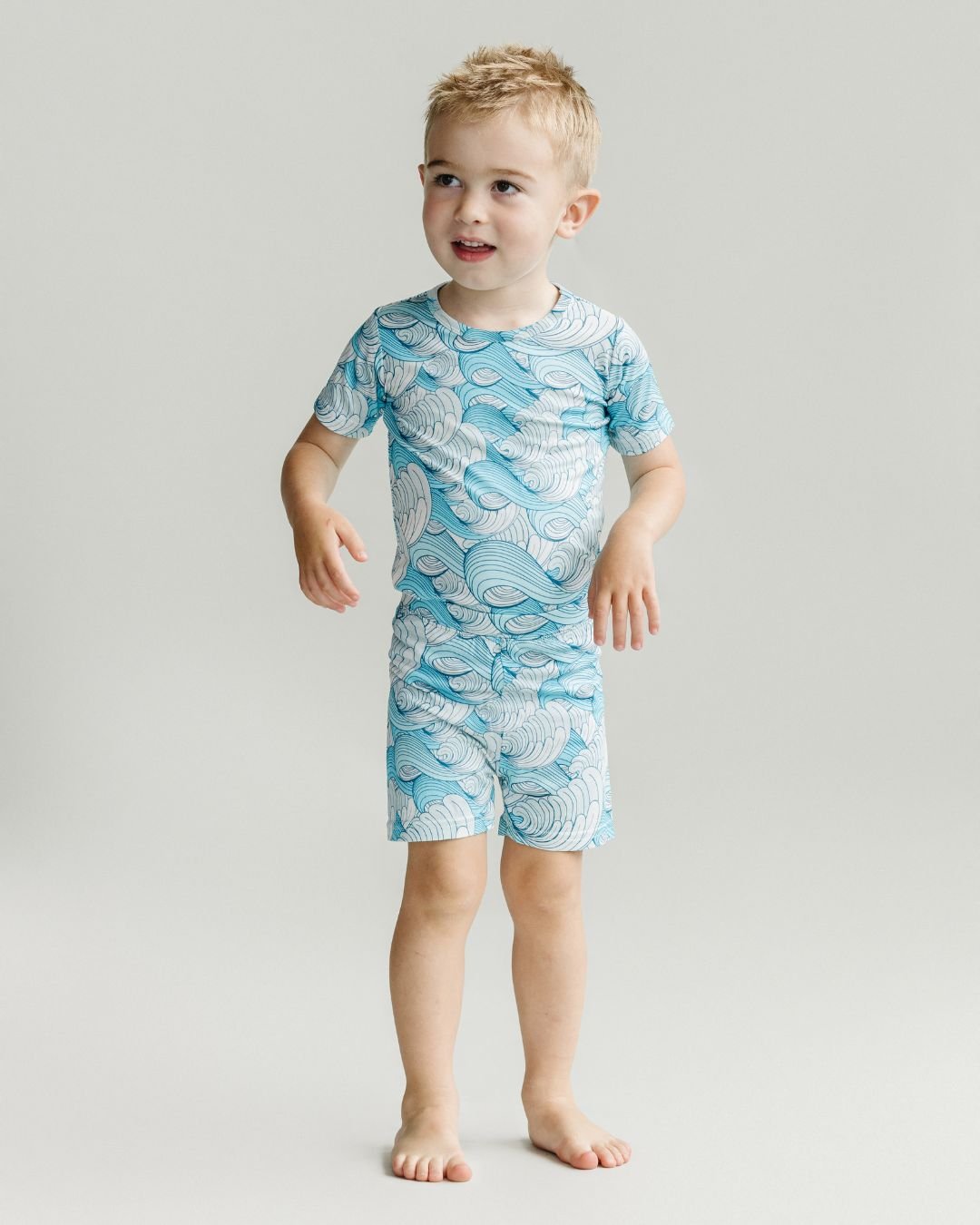 making waves bamboo pajamas // SHORT-SLEEVE TWO-PIECE SET (*AVAILABLE IN EXTENDED SIZING UP TO 8/9*)