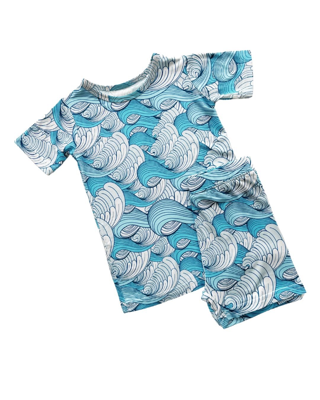 making waves bamboo pajamas // SHORT-SLEEVE TWO-PIECE SET (*AVAILABLE IN EXTENDED SIZING UP TO 8/9*)