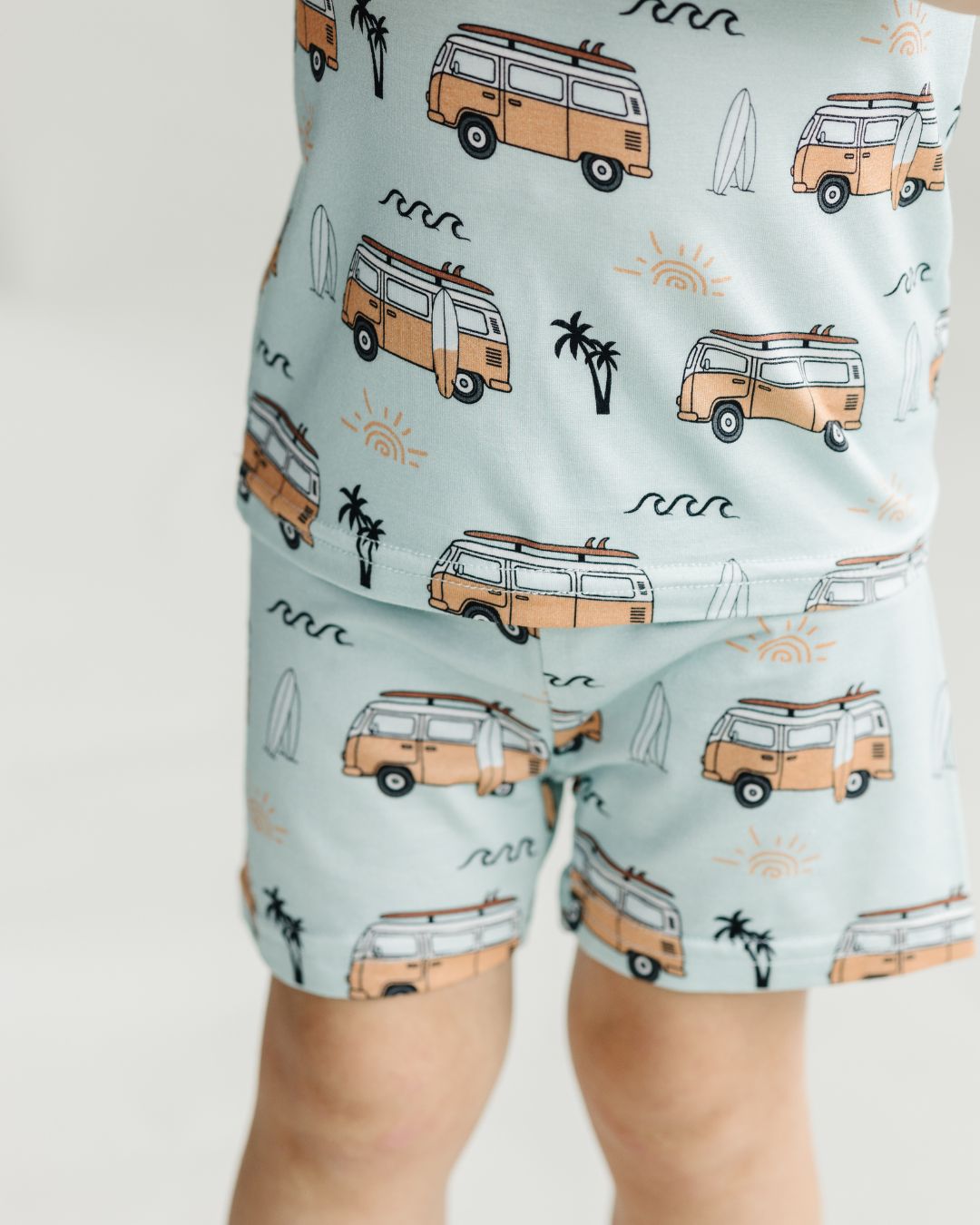 retro beach bamboo pajamas // SHORT-SLEEVE TWO-PIECE SET (*AVAILABLE IN EXTENDED SIZING UP TO 8/9*)