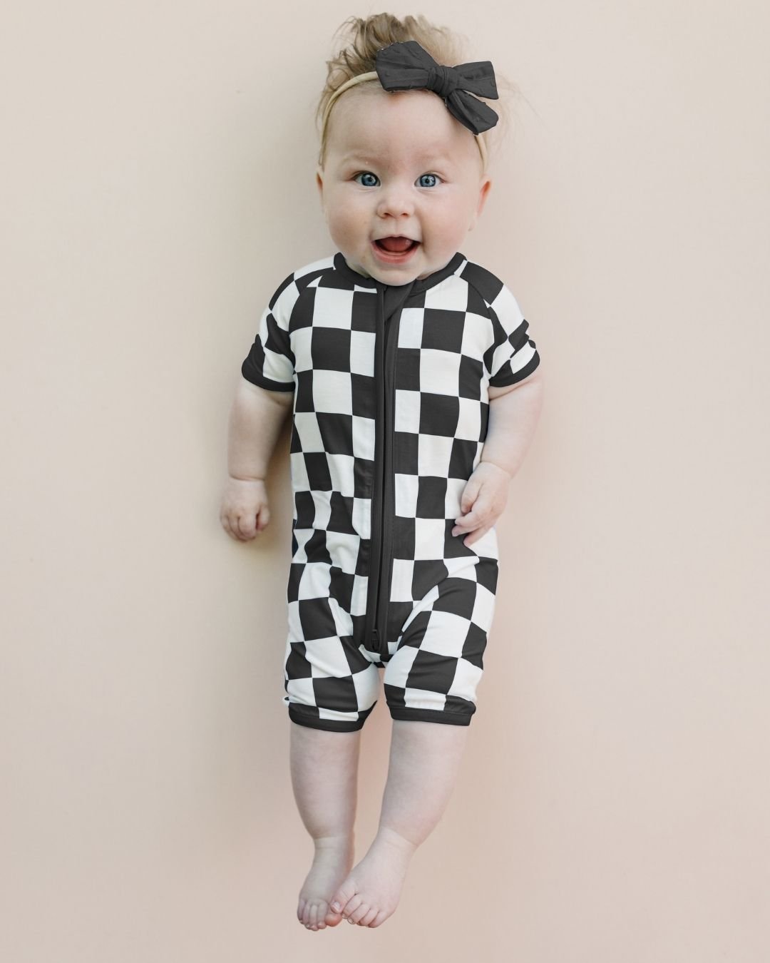 black checkered bamboo pajamas // SHORTIE