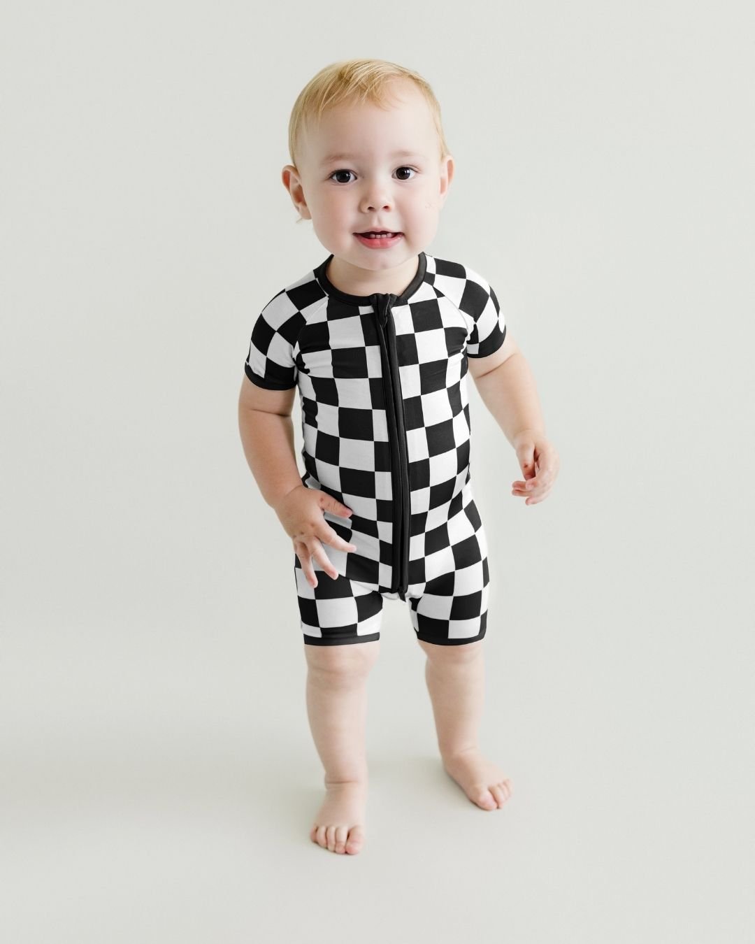 black checkered bamboo pajamas // SHORTIE