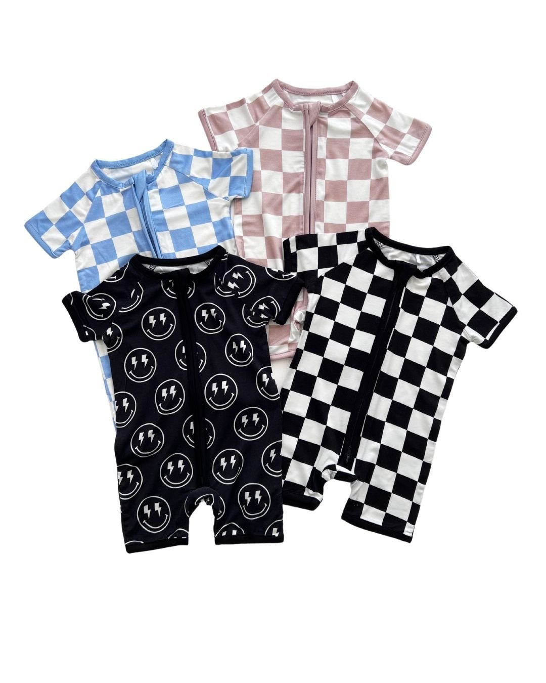 blue checkered bamboo pajamas // SHORTIE