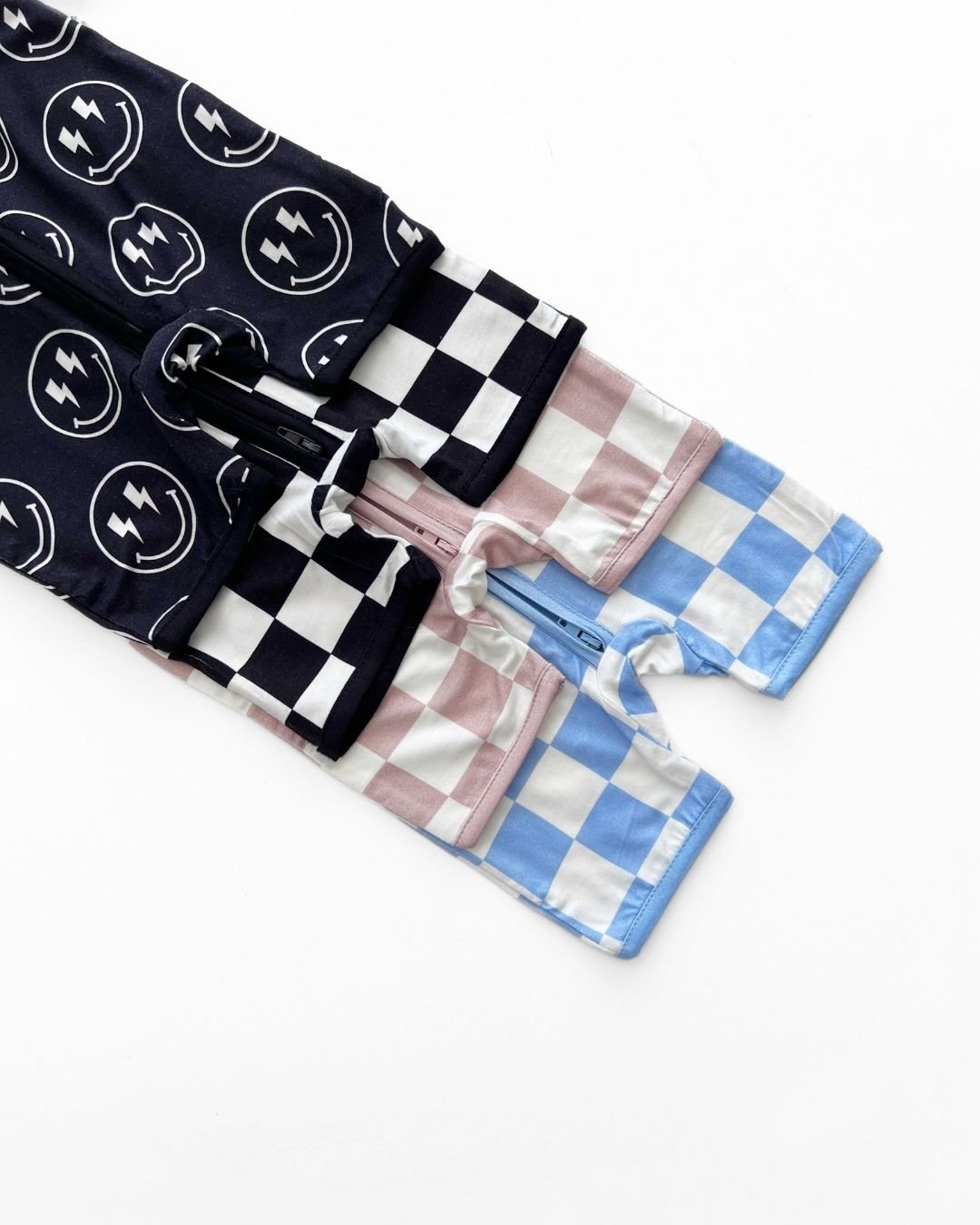 blue checkered bamboo pajamas // SHORTIE