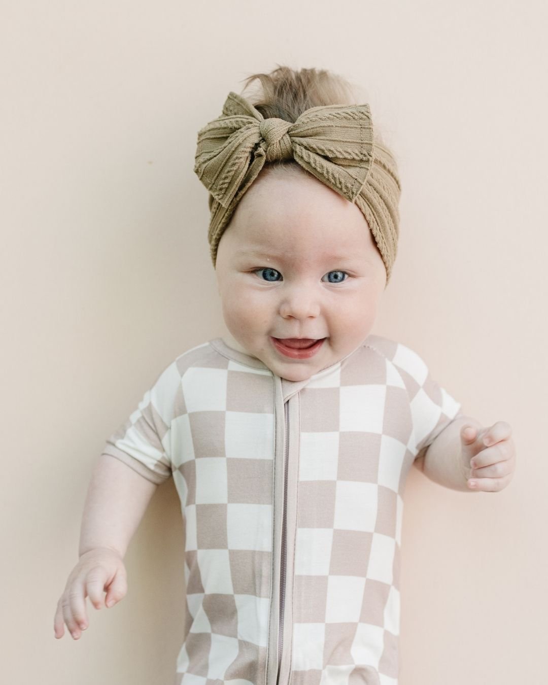 latte checkered bamboo pajamas // SHORTIE