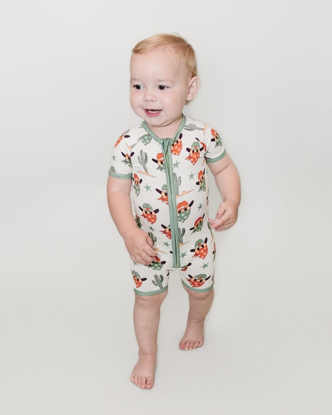 smiley cowboy bamboo pajamas // SHORTIE