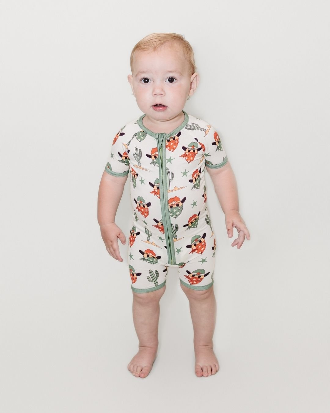 smiley cowboy bamboo pajamas // SHORTIE