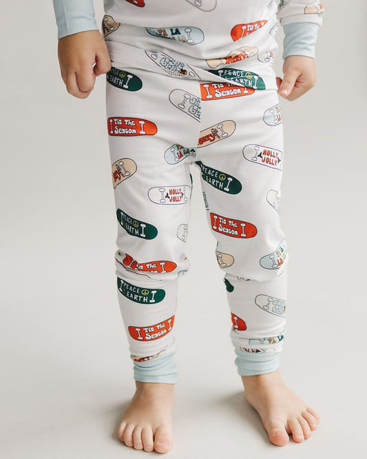 jolly skateboard bamboo pajamas // LONG-SLEEVE TWO-PIECE SET
