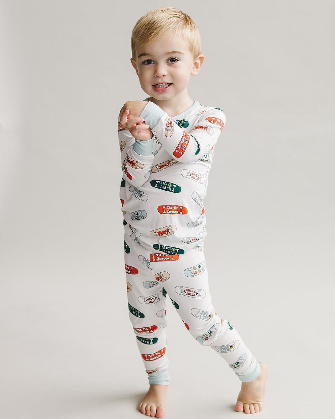jolly skateboard bamboo pajamas // LONG-SLEEVE TWO-PIECE SET