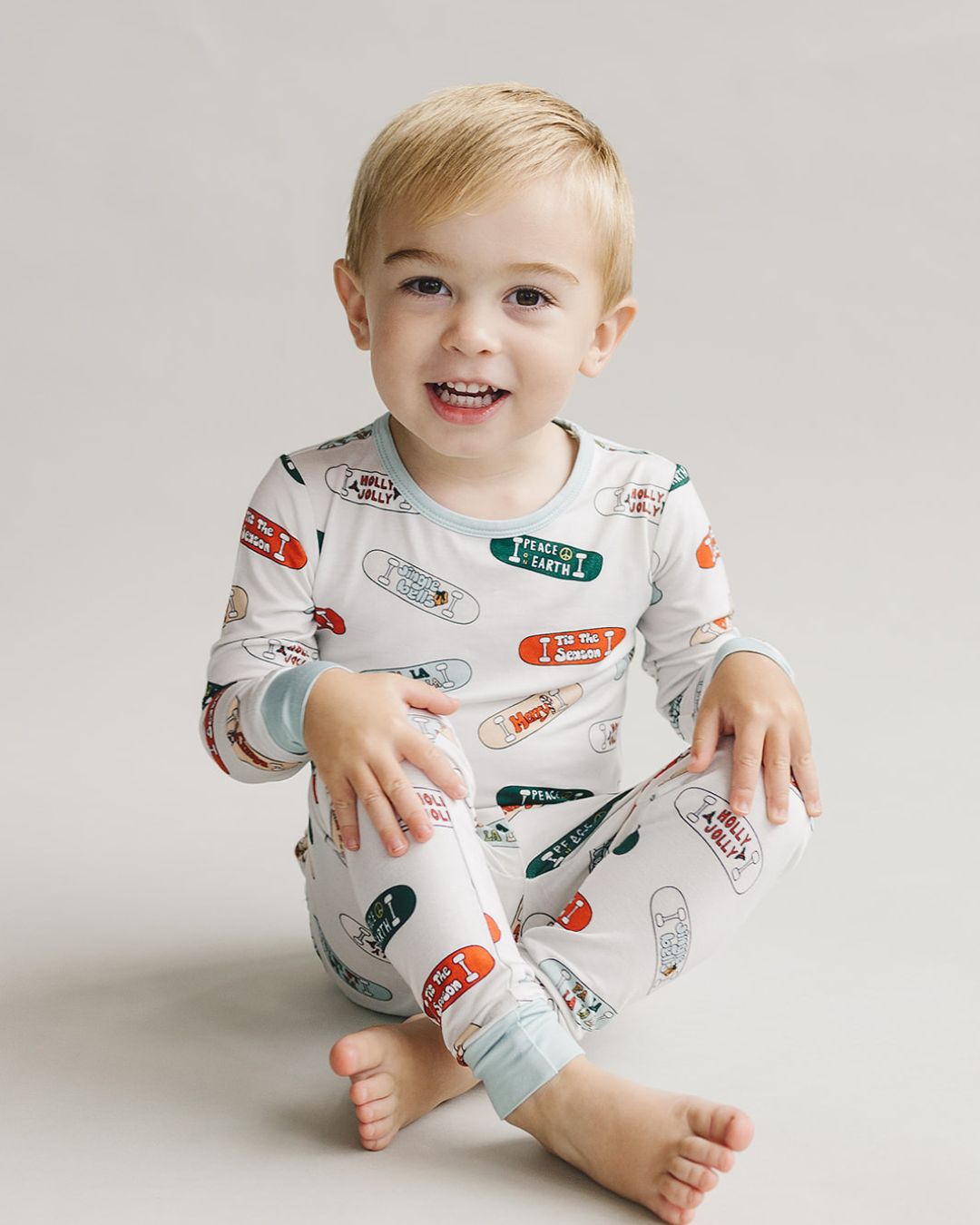 jolly skateboard bamboo pajamas // LONG-SLEEVE TWO-PIECE SET