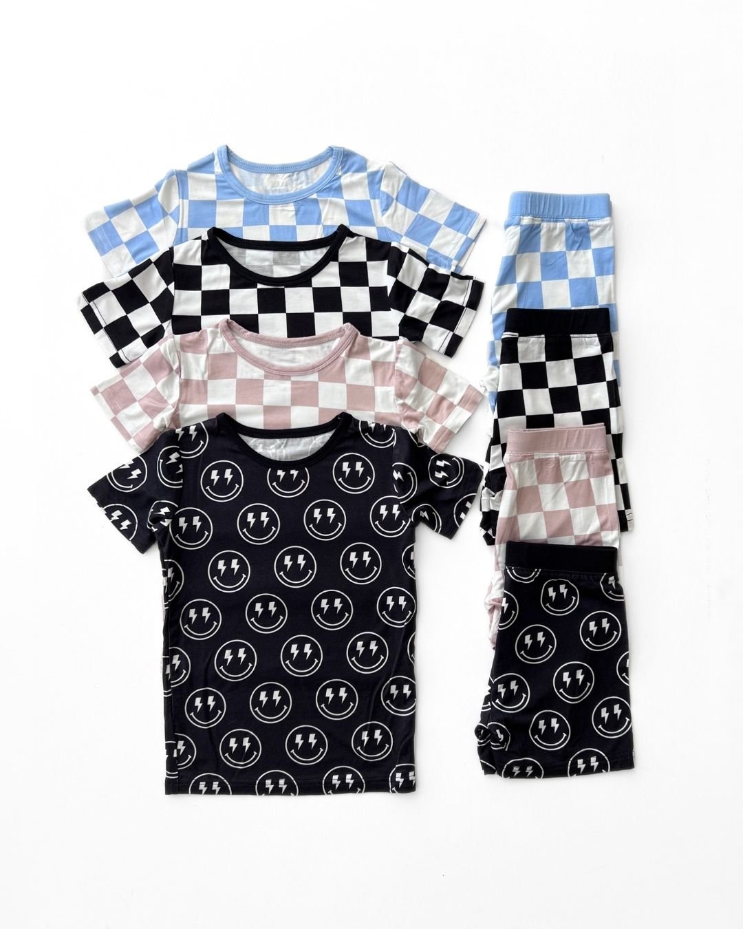 black checkered bamboo pajamas // SHORT-SLEEVE TWO-PIECE SET (*AVAILABLE IN EXTENDED SIZING UP TO 8/9*)