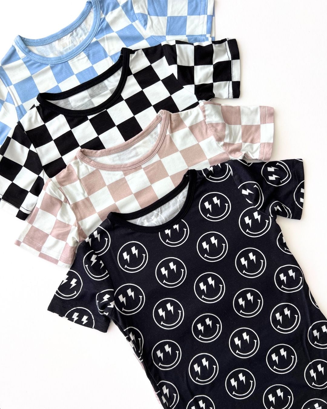black checkered bamboo pajamas // SHORT-SLEEVE TWO-PIECE SET (*AVAILABLE IN EXTENDED SIZING UP TO 8/9*)