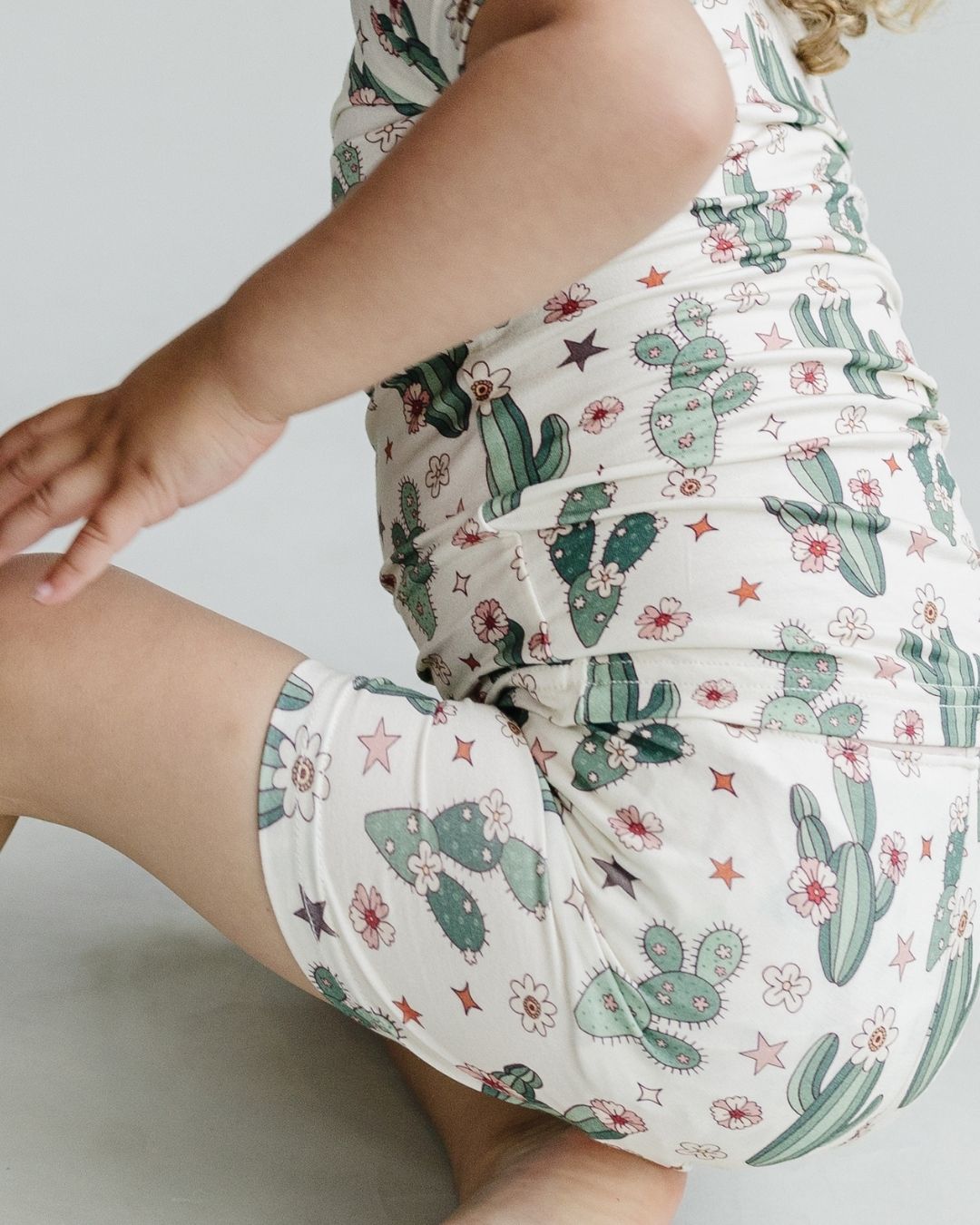 cactus flowers bamboo pajamas // SHORT-SLEEVE TWO-PIECE SET (*AVAILABLE IN EXTENDED SIZING UP TO 8/9*)