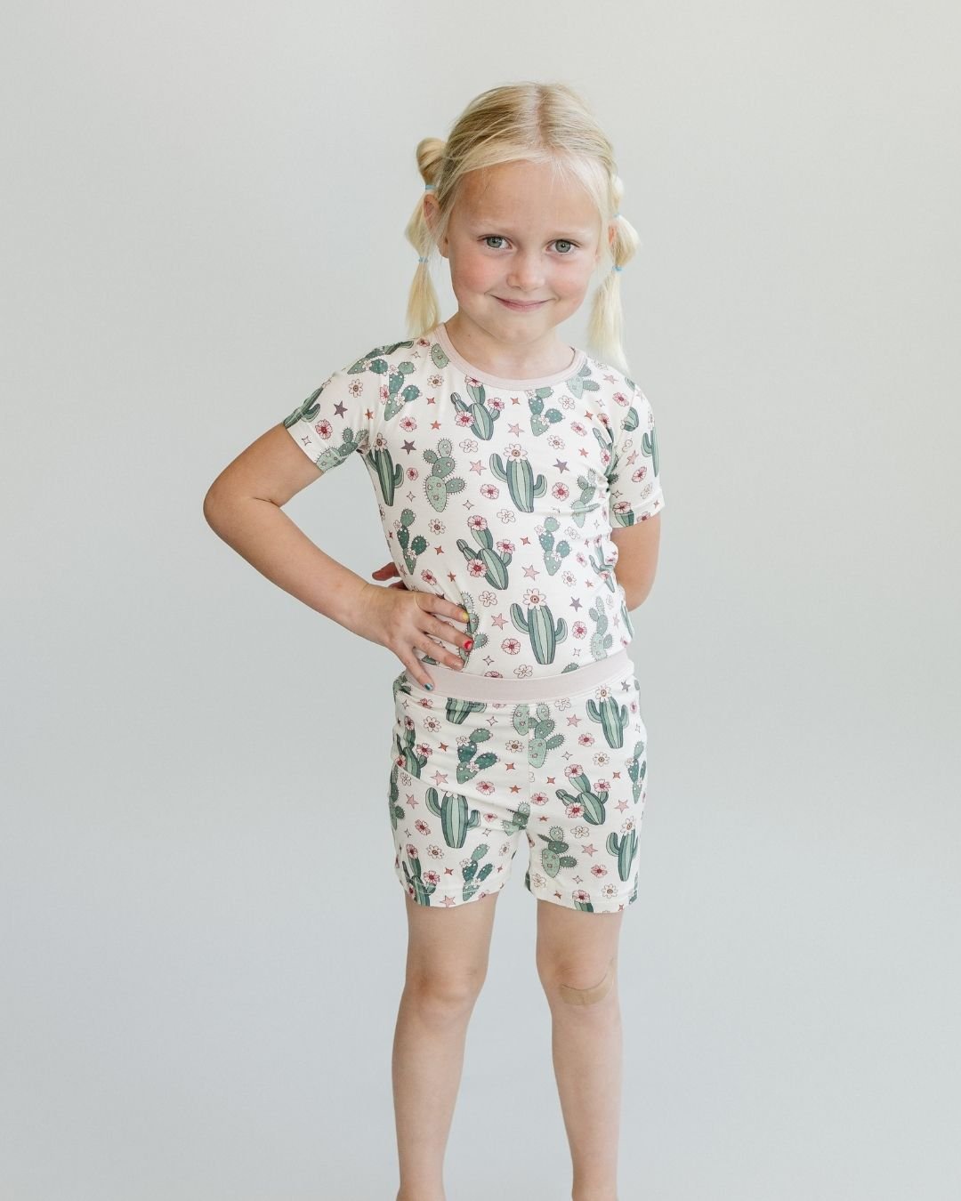 cactus flowers bamboo pajamas // SHORT-SLEEVE TWO-PIECE SET (*AVAILABLE IN EXTENDED SIZING UP TO 8/9*)