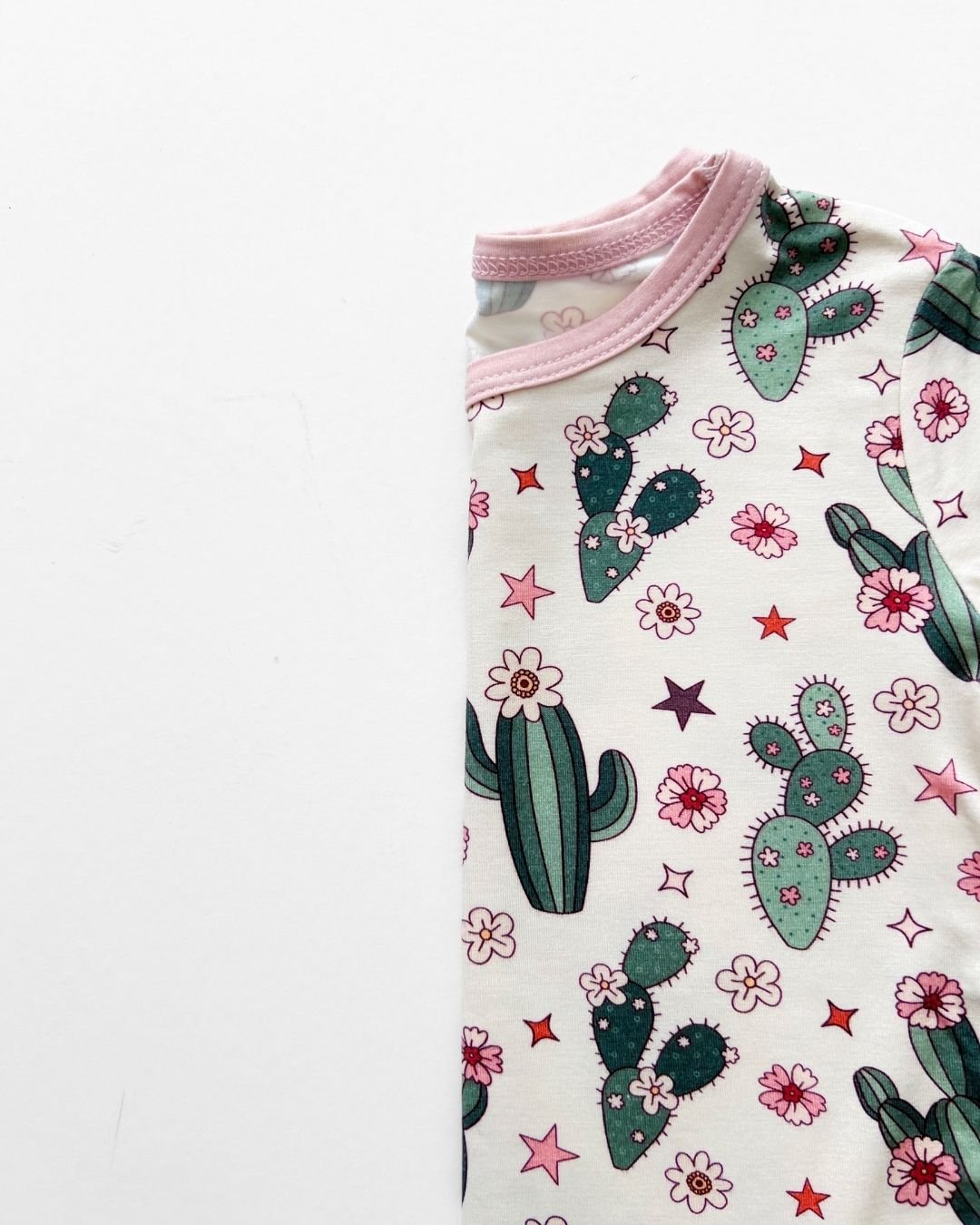 cactus flowers bamboo pajamas // SHORT-SLEEVE TWO-PIECE SET (*AVAILABLE IN EXTENDED SIZING UP TO 8/9*)