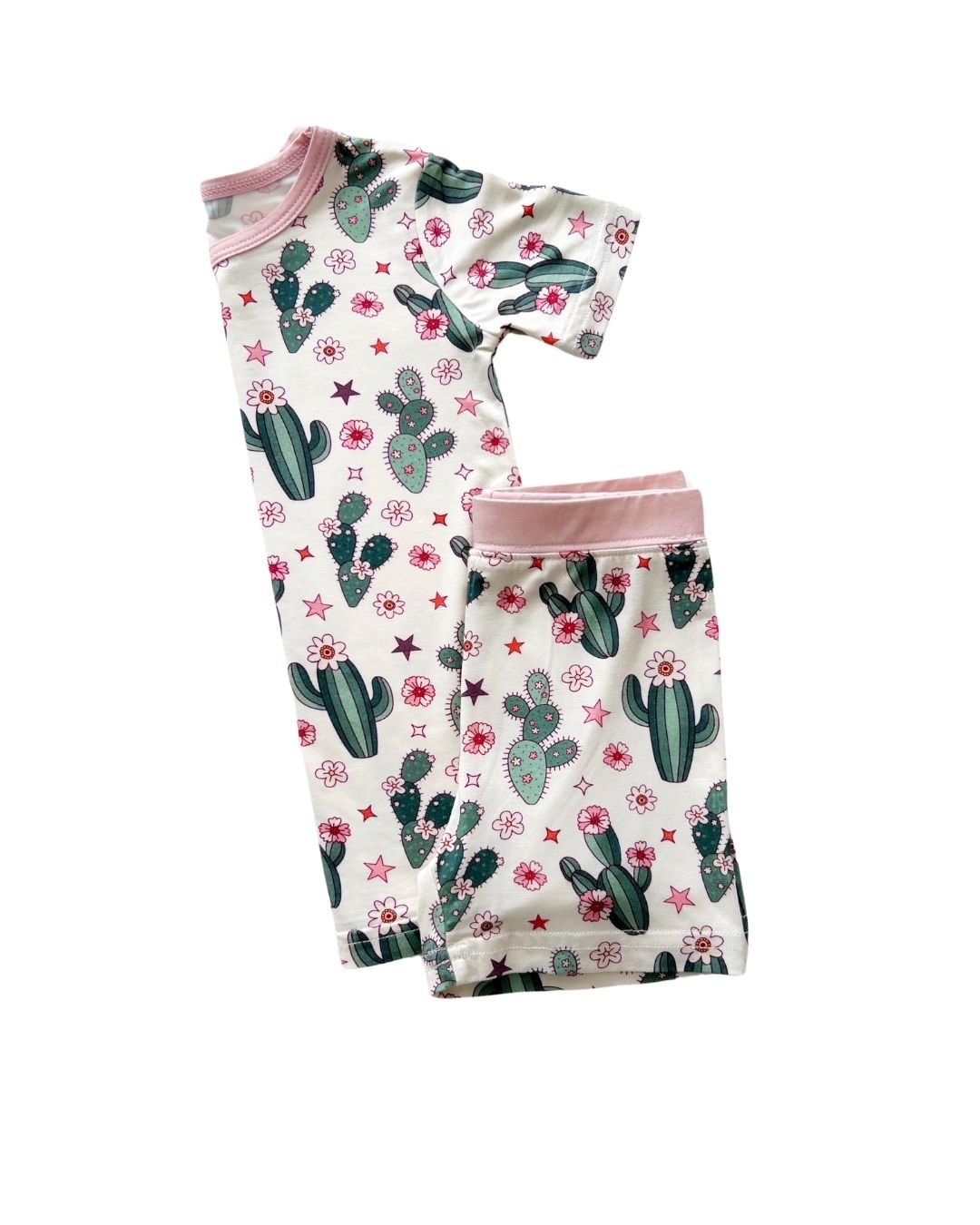cactus flowers bamboo pajamas // SHORT-SLEEVE TWO-PIECE SET (*AVAILABLE IN EXTENDED SIZING UP TO 8/9*)