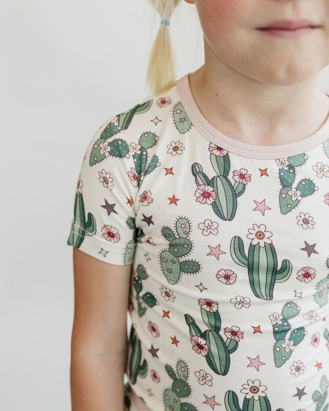 cactus flowers bamboo pajamas // SHORT-SLEEVE TWO-PIECE SET (*AVAILABLE IN EXTENDED SIZING UP TO 8/9*)