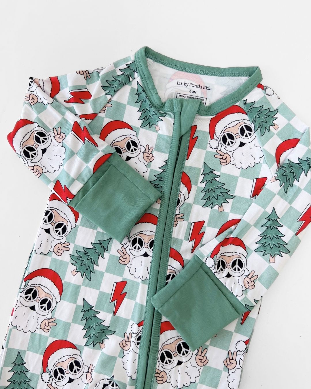 checkered santa bamboo pajamas // ZIPPY