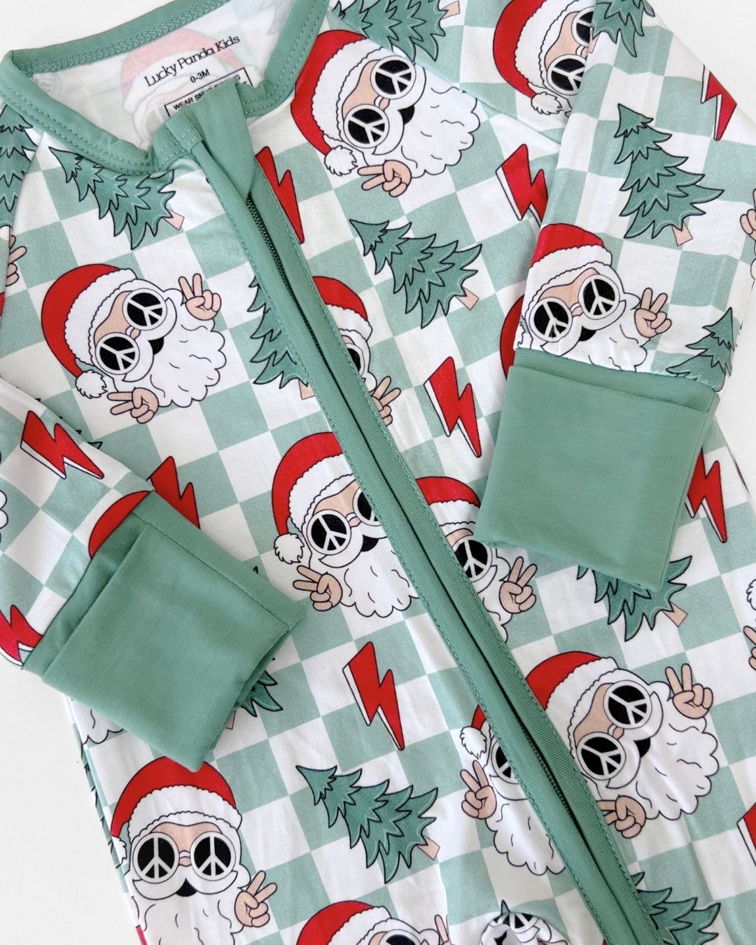 checkered santa bamboo pajamas // ZIPPY