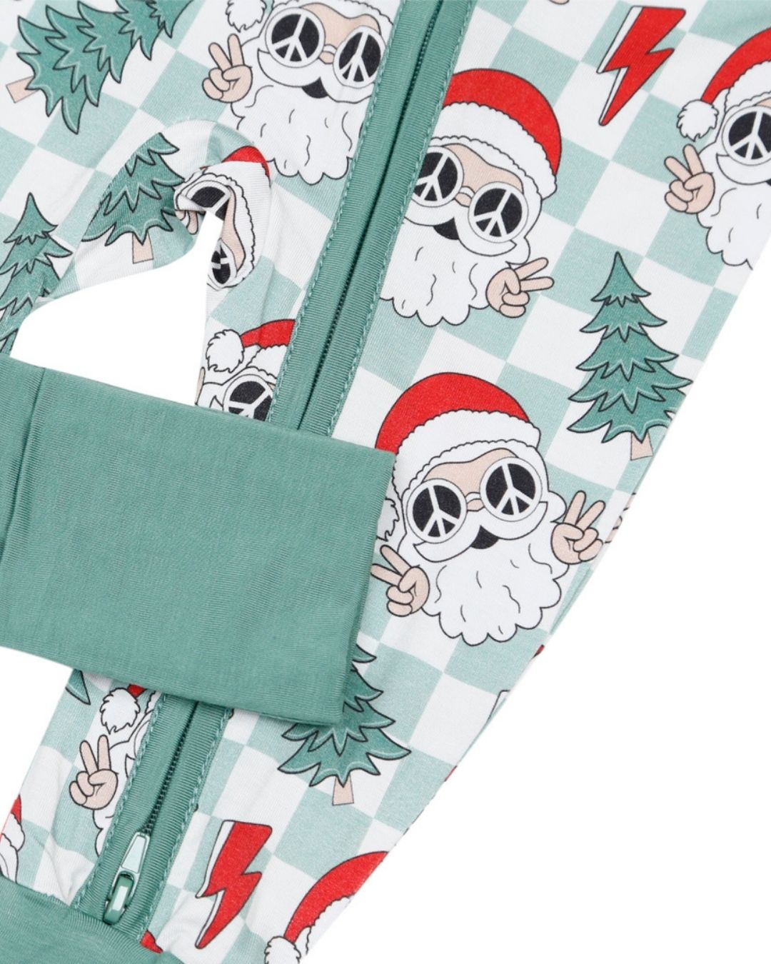 checkered santa bamboo pajamas // ZIPPY